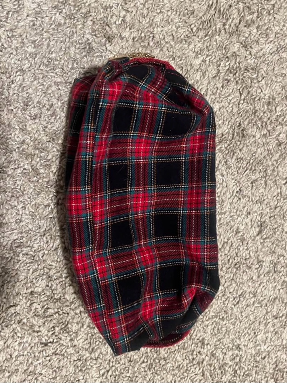 Loft-Plaid Cosmetic Pouch with Red Interior - Picture 3 of 3